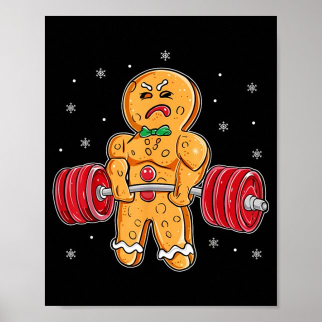 Poster Gingershred Funny Gingerbread Man Gym Bodybuilding (Frente)
