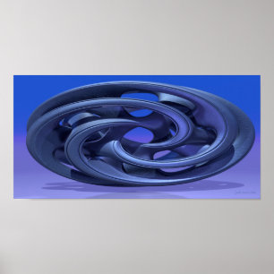 Pôster Gingezel Abstract 330 A 3D Sculpture in blue