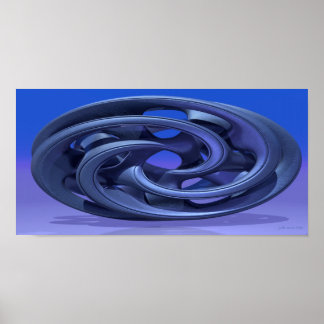 Pôster Gingezel Abstract 330 A 3D Sculpture in blue