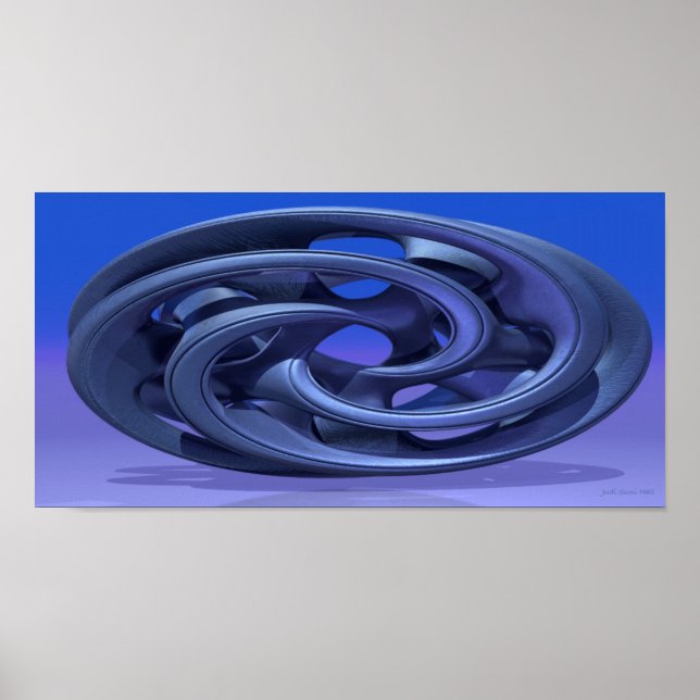 Pôster Gingezel Abstract 330 A 3D Sculpture in blue (Frente)