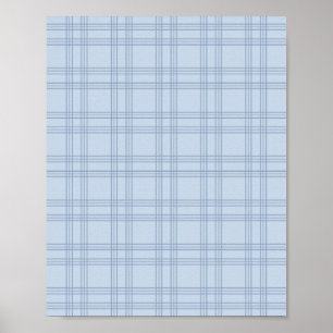 Poster Gingham Azul Claro