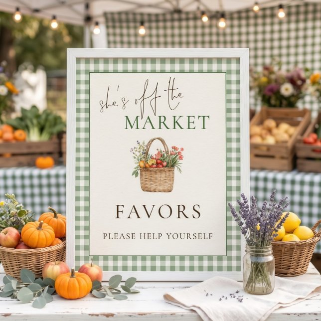 Poster Gingham Ela está fora do Mercado Favoritos Sinal d (Criador carregado)