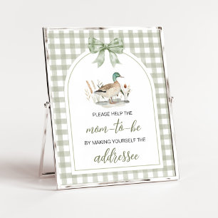 Poster Gingham Mallard Duck Baby Envelope Station