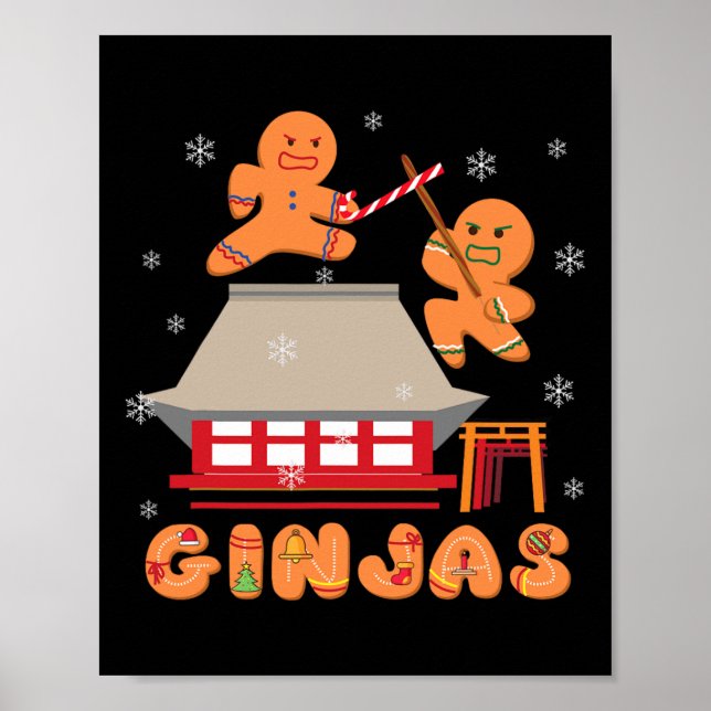 Poster Ginja Ninja Ginjas Gingerpão Ninjas Natal Gi (Frente)