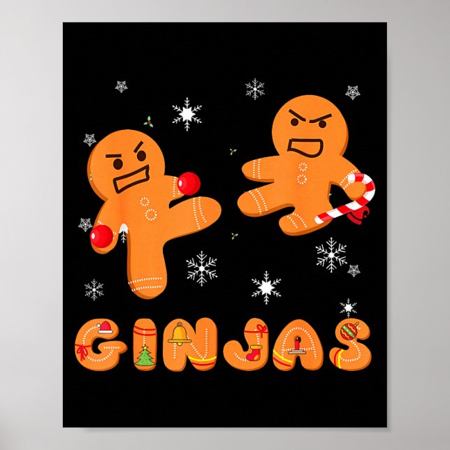 Poster Ginjas Gingerbread Ninjas Divertido Natal Feio  (Frente)