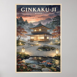 Poster Ginkaku-ji Kyoto Viagem Vintage