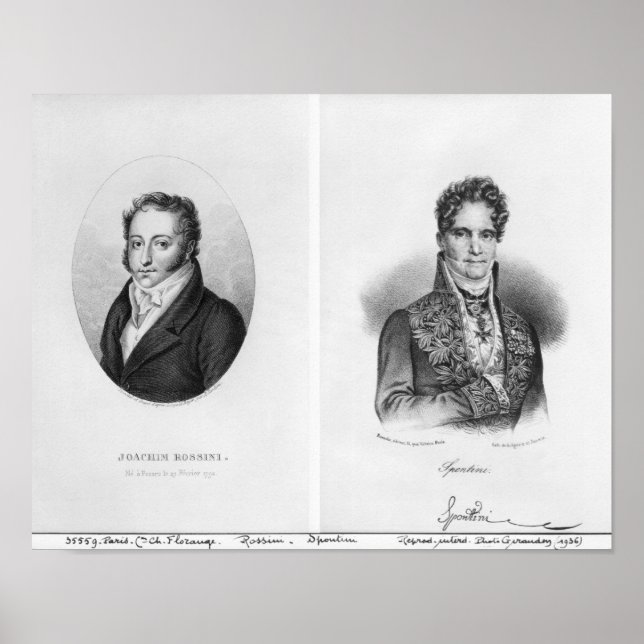 Pôster Gioacchino Rossini Gaspare gravado por (Frente)
