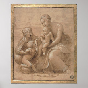Poster Giovannino e Sant Elisabet de san do bebê do col