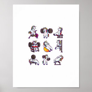 Poster Gir de Workup de Giro de Arranque de Peso Unicórni