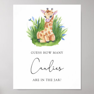 Poster Girafa - Adivinhe quantos doces