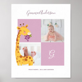 Poster Girafa - Alphabet Monograma Chá de fraldas