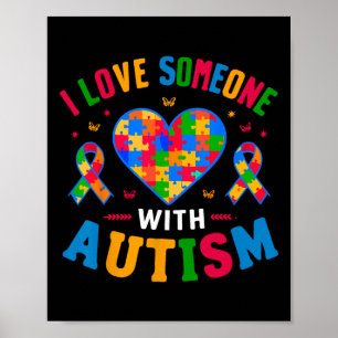 Poster Girafa Autismo Consciência Eu Amo Alguém Com Autis