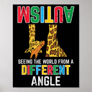 Poster Girafa Autismo Vendo Ângulo Diferente do Mundo