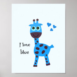Poster Girafa azul