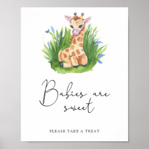 Poster Girafa - bebês são doces