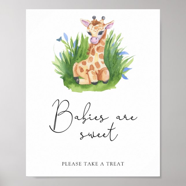 Poster Girafa - bebês são doces (Frente)