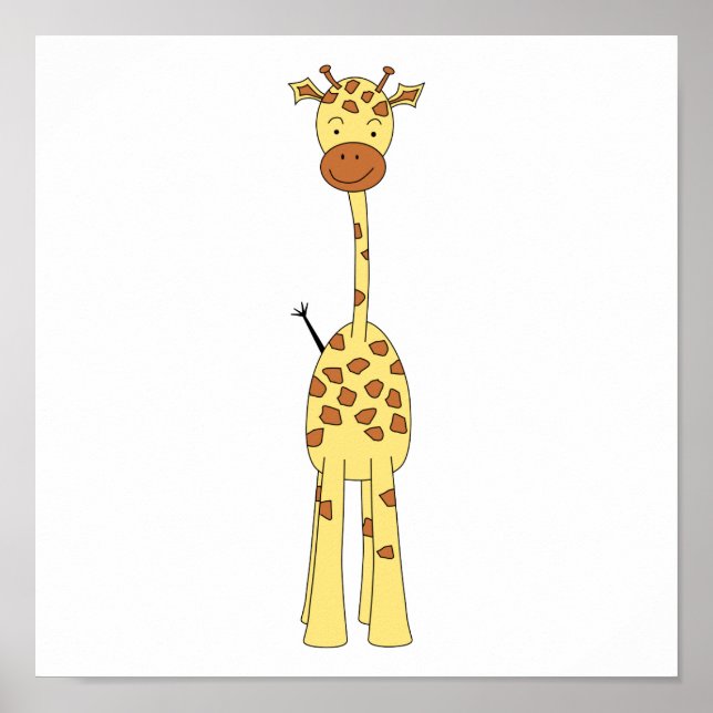 Poster Girafa Bonita Alta. Cartoon Animal. (Frente)