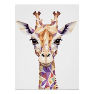 Pôster Girafa Brincadeira Adorável Joia Animal Colorida