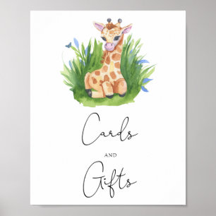 Poster Girafa - cartões e presentes chá de bebê