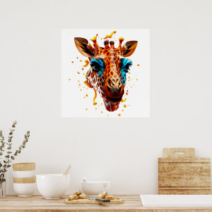 Poster Girafa Colorida