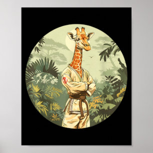 Poster Girafa de Karatê Artes Marciais de MMA Taekwondo
