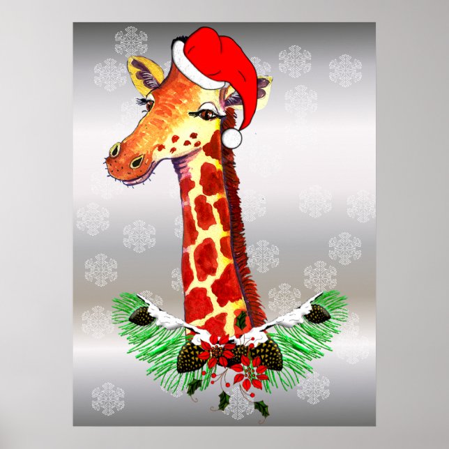 Pôster Girafa de Natal (Frente)