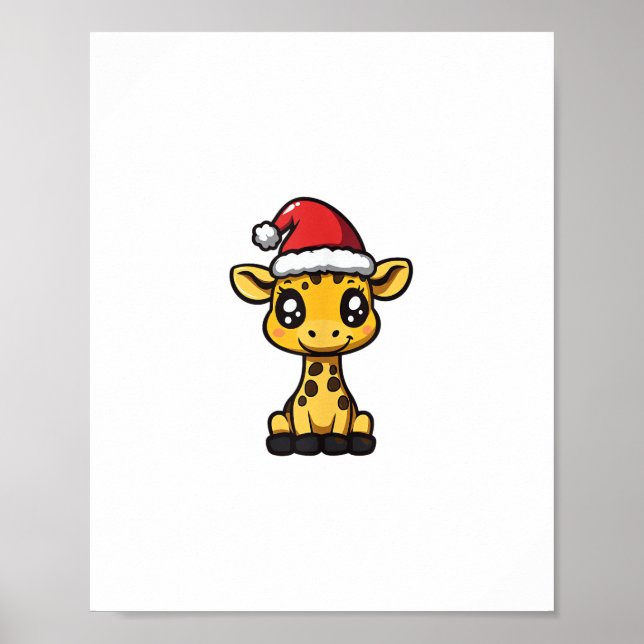 Poster Girafa de Natal Fofa Cômica de Natal  (Frente)