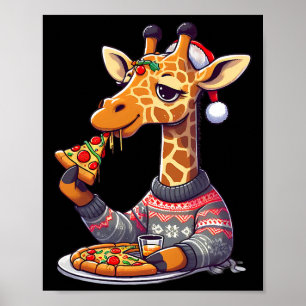 Poster Girafa de Pizza de Natal