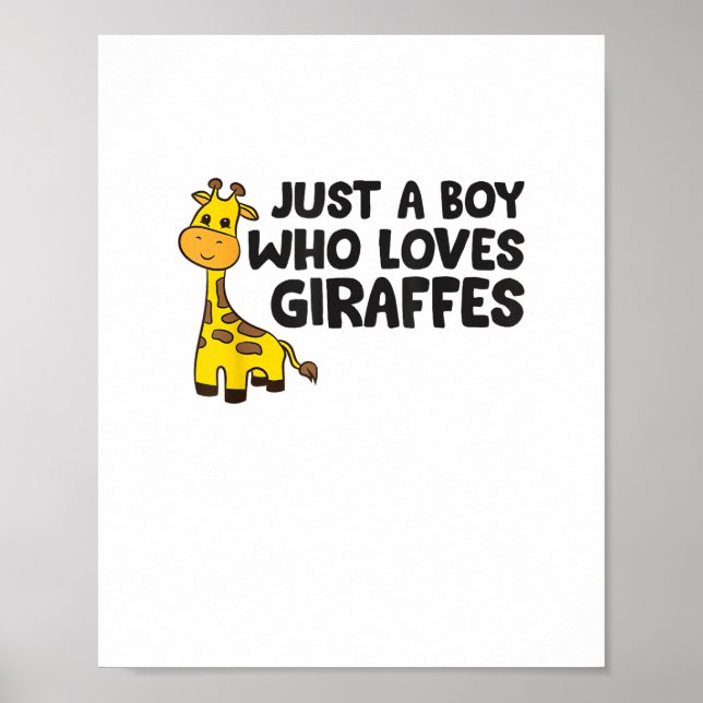 Poster Girafa Divertida Só um Rapaz que Ama Girafas  (Frente)