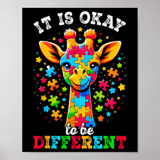 Poster Girafa É Ok Ser Diferente Conscientização do Autis