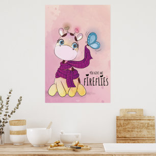 Poster Girafa em Aquarela
