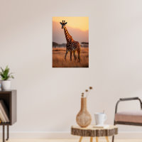 Girafa em Sunset - Ilustração da Vida Selvagem