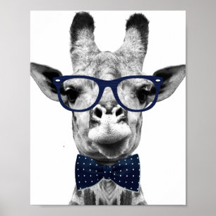 Poster Girafa engraçada de Vintage