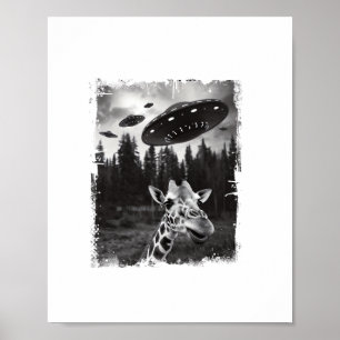 Poster Girafa Engraçada OVNI Zoológico Animal Estranho Me