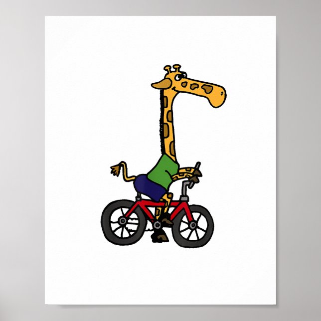 Poster Girafa Legal Andando de Bicicleta  (Frente)