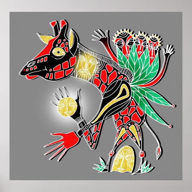 Pôster girafa mamã (Frente)