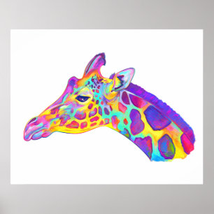 Pôster Girafa nas cores