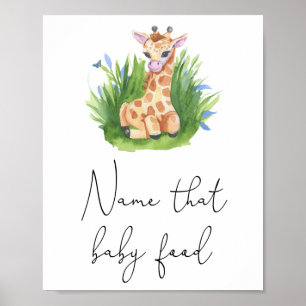 Poster Girafa - Nomeie aquele jogo de comida de bebê