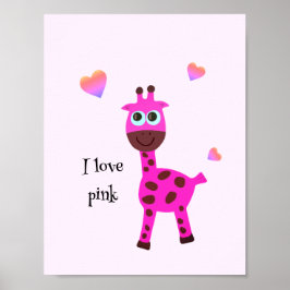 Poster Girafa rosa