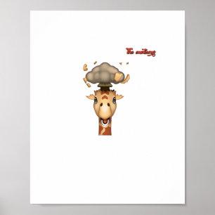 Poster girafa rosto cabeça explodindo emoji  