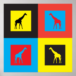 Pôster Girafas Coloridas