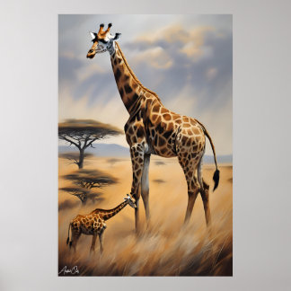 Pôster | Girafas | Óleo de arte