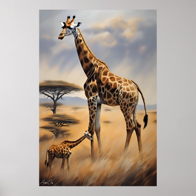Pôster | Girafas | Óleo de arte (Frente)