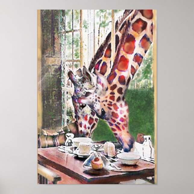 Poster girafas para o chá (Frente)