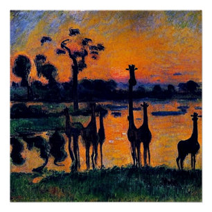 Pôster Girafas Silhuetadas