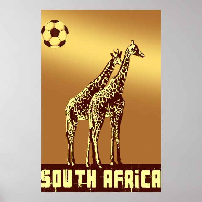 Poster Girafas Sunset África do Sul Futebol Safari (Frente)