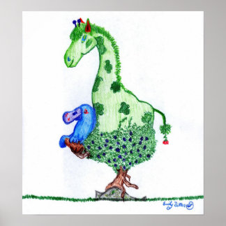 Poster Giraffe and Platypus
