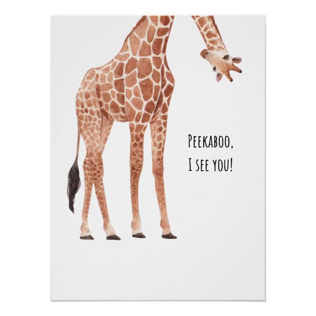 Pôster Giraffe Animal Nature Wildlife cute animal (Frente)