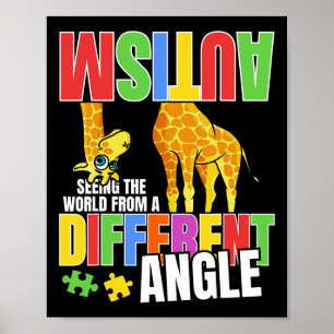 Poster Giraffe Autismo Engraçado Vendo O Mundo De Uma Man