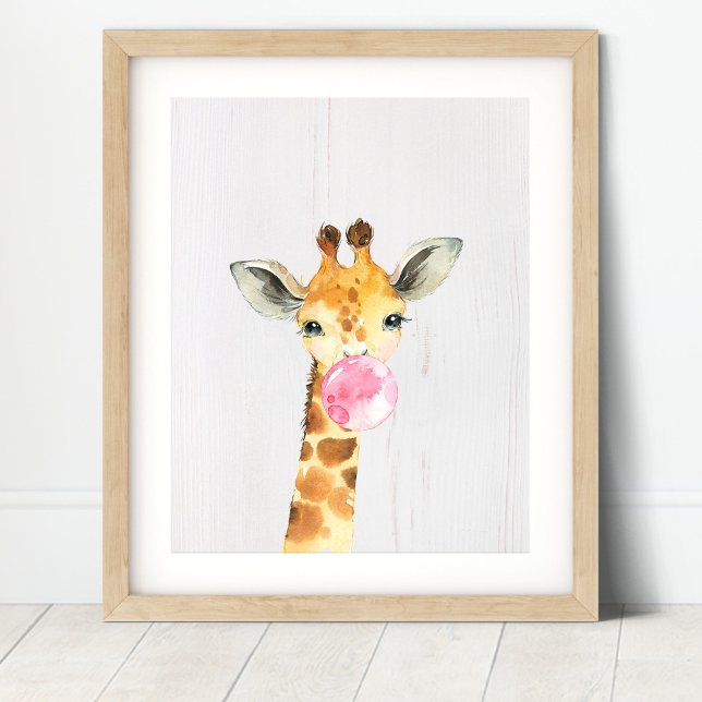 Poster Giraffe Bubble Safari Jungle Nursery Art Print (Criador carregado)